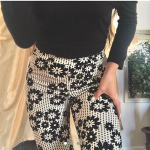 NWT retro velvet floral leggings